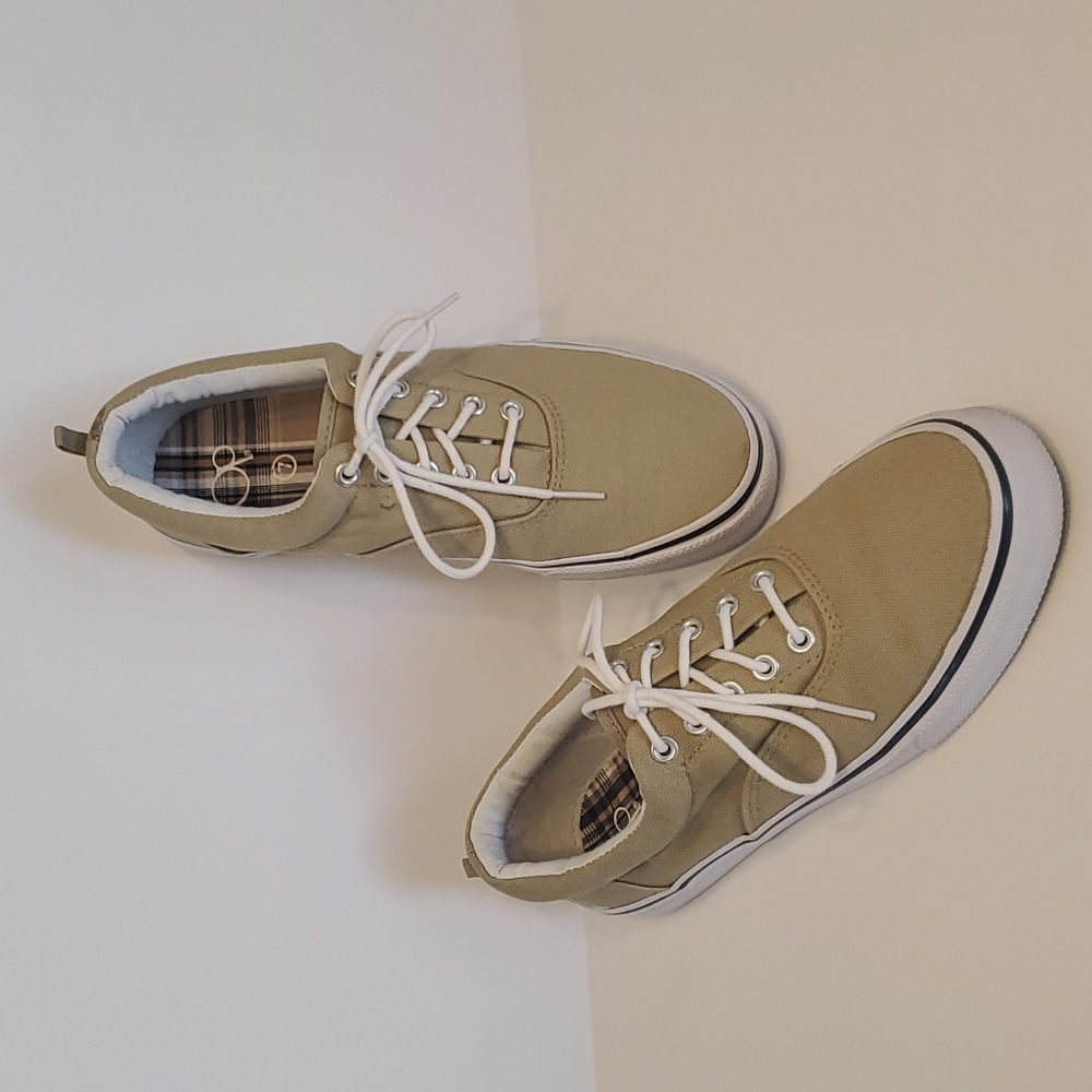 OP Men's Tan Canvas Boat Deck Casual Sneaker